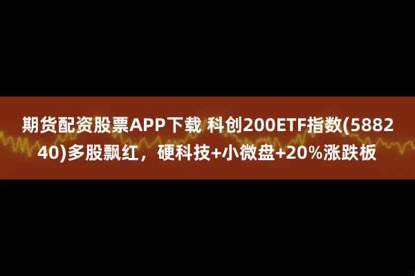 期货配资股票APP下载 科创200ETF指数(588240)多股飘红,硬科技+小微盘+20%涨跌板