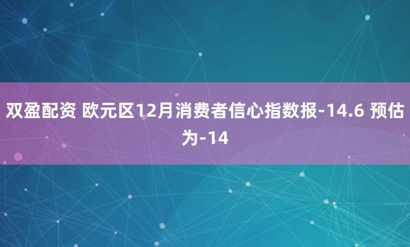双盈配资 欧元区12月消费者信心指数报-14.6 预估为-14