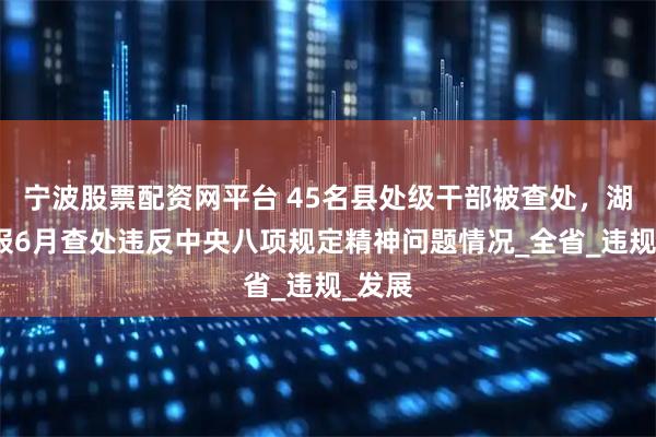 宁波股票配资网平台 45名县处级干部被查处,湖南通报6月查处违反中央八项规定精神问题情况_全省_违规_发展